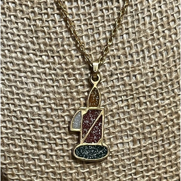 Vintage Festive Holiday Candle Necklace - Picture 1 of 12